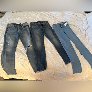 Three pairs of various jeans- Lucky Brand, Eunina, Papaya